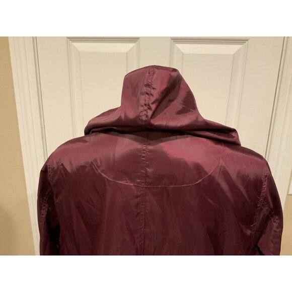 Juicy Couture Maroon Purple Button-Up Hooded Wind Breaker Jacket, Size Small - Picture 9 of 11